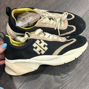 Tory Burch Black and Tan Sneakers
